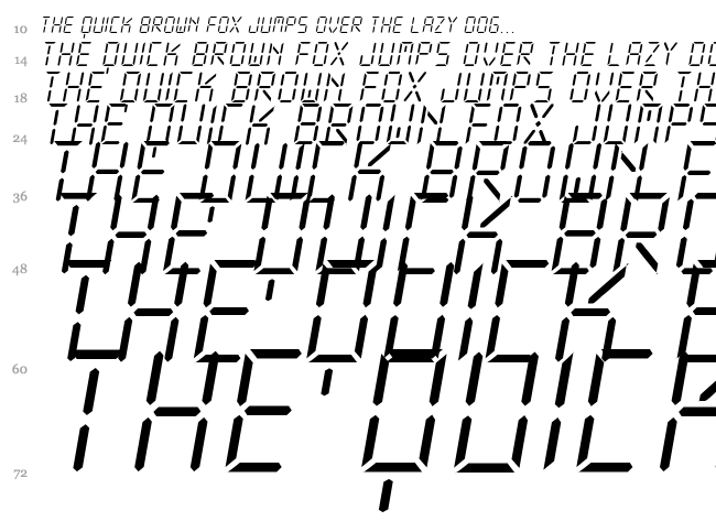 New X Digital TFB font waterfall